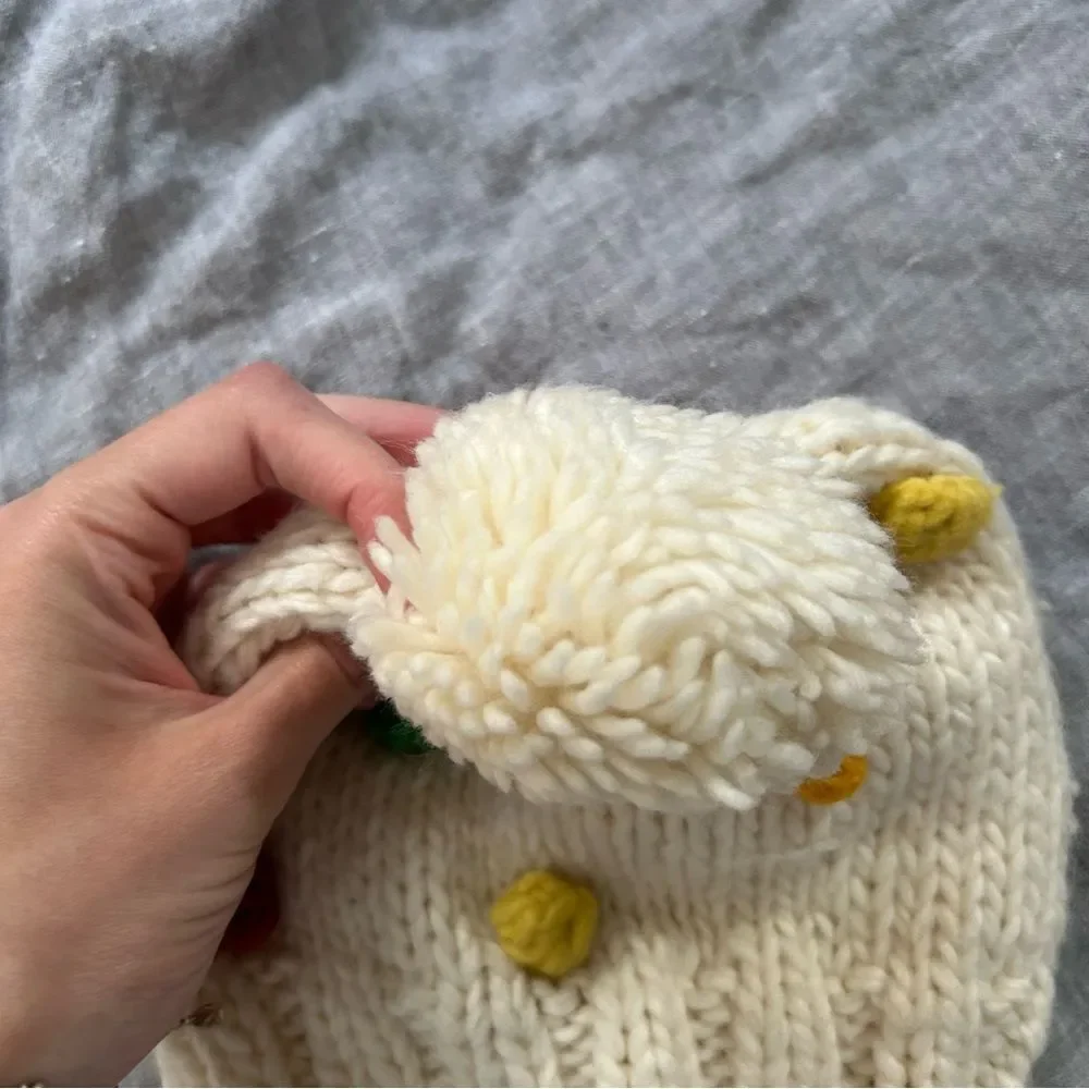 The Blueberry Hill Percy Dot Beanie Rainbow Pom Pom